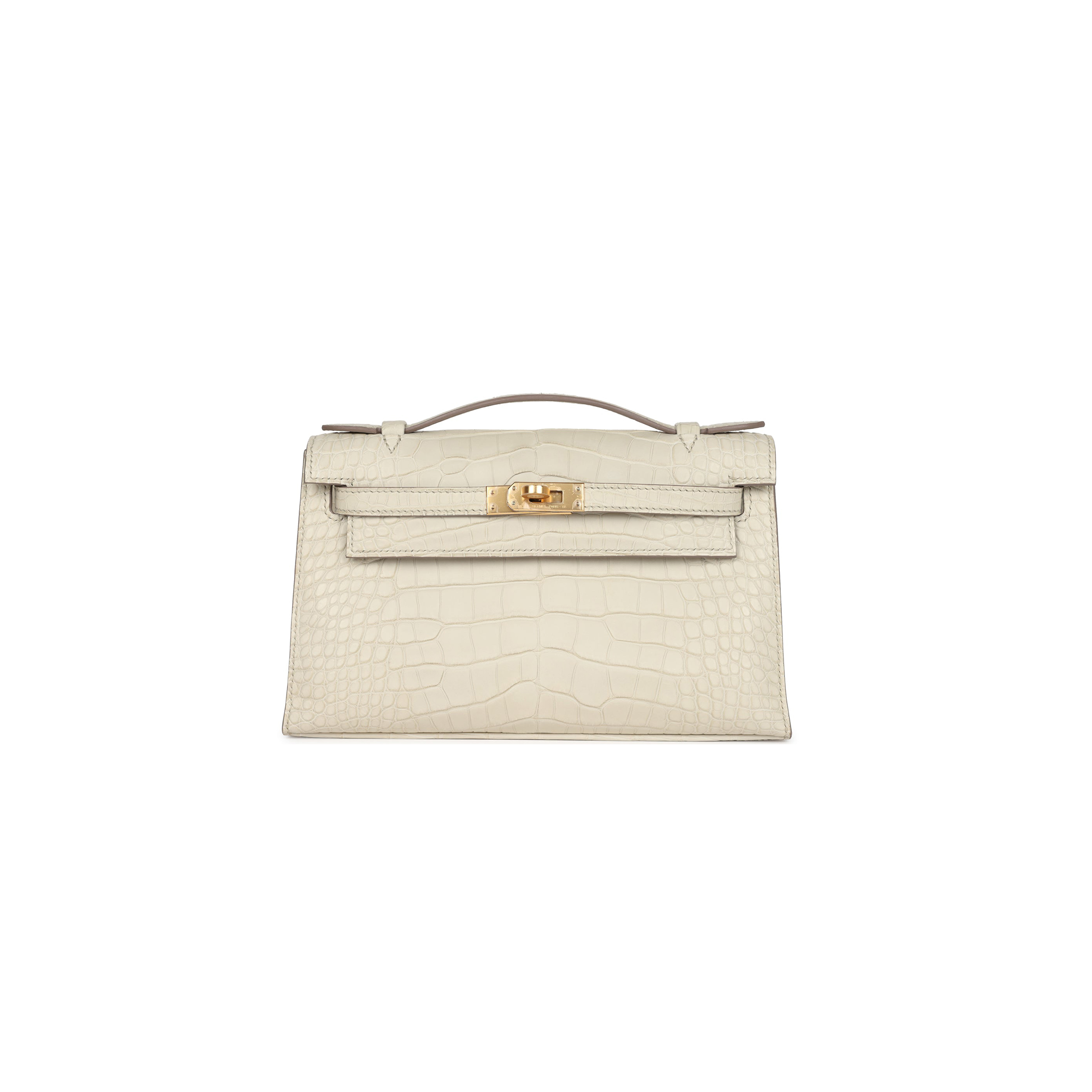 H**mes master kelly pochette beton matte alligator gold hardware (22*14*7cm)